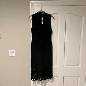 Alice + Olivia black velvet sheath dress new with tags